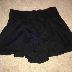 Black shorts and striped shorts